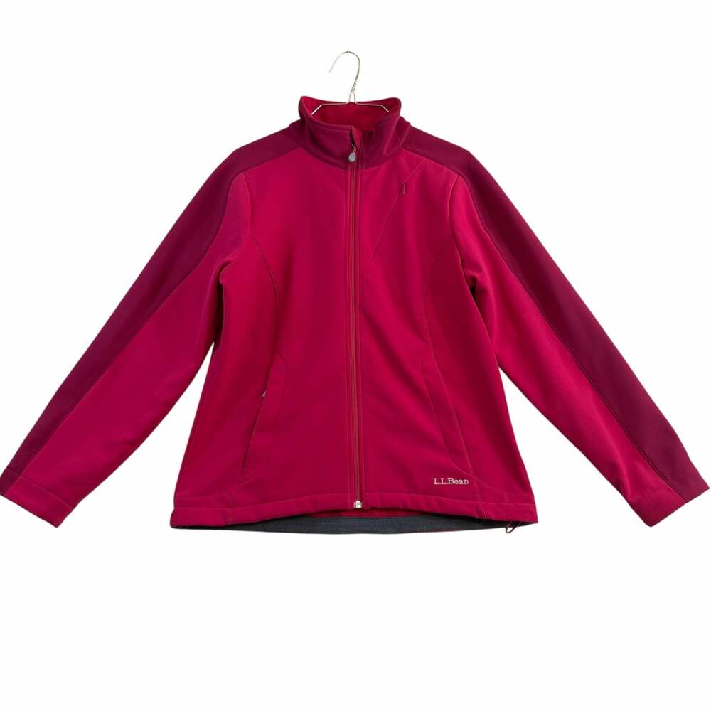 L.L.Bean Womens Pathfinder Softshell Jacket Two-Tone Pink Red Medium